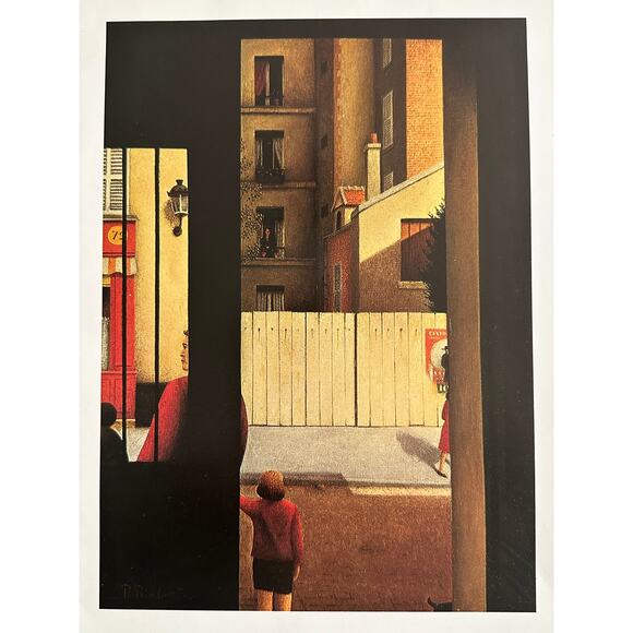 Suburban Landscape, Rene Rimbert, Print, Naive Art, Book Page, ~ 250727-WH 190 A - Picture 2 of 2